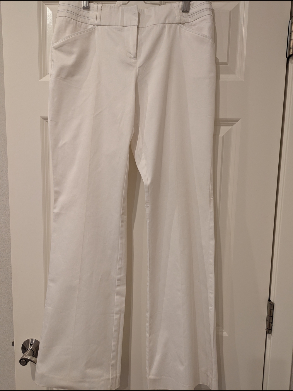 Women's White Straight-Leg Pants — Clean Tailored Fit